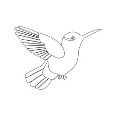 Obraz premium Vector in one continuous line drawing of humming bird best use for logo, poster, banner and background.