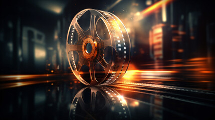 Movie reel with film concept