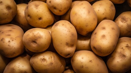 Potatoes piled up.
