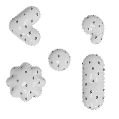 3D simplistic doodle pattern helium balloon 5 symbols pack