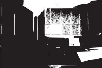 black and white texture of room, vector illustration black texture of house room inside background texture
