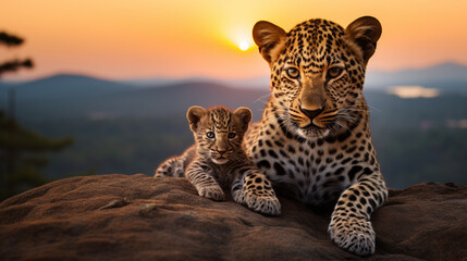 Embrace the beauty of Sri Lanka's wildlife as National Geographic unveils a striking image of a Sri Lankan leopard and its cub in a breathtaking environment. 