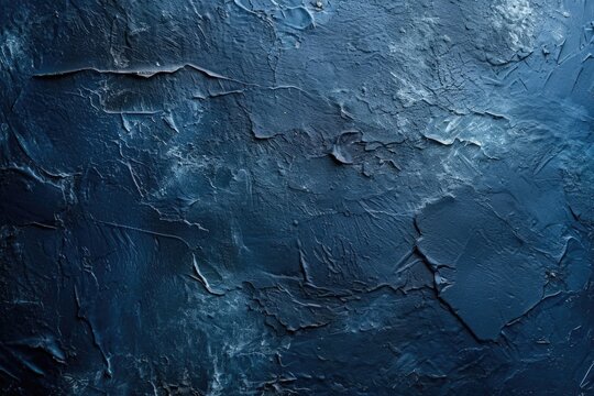Abstract grunge navy blue stucco wall background with space for text