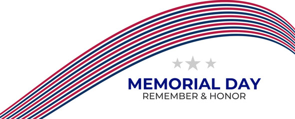 Memorial Day patriotic image background. America Honoring All Who Served. banner, cover, poster, flyer, website, brochure, greeting card, backdrop. Vector illustration
