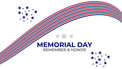 Obraz premium Memorial Day patriotic image background. America Honoring All Who Served. banner, cover, poster, flyer, website, brochure, greeting card, backdrop. Vector illustration