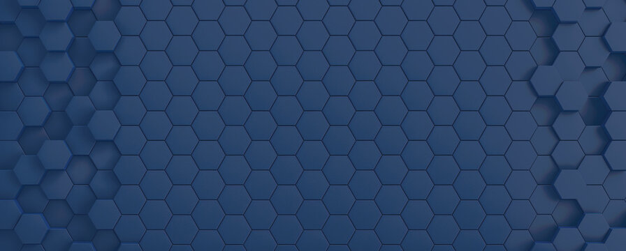 A blue wall made of hexagons is shown in this image © Onvto