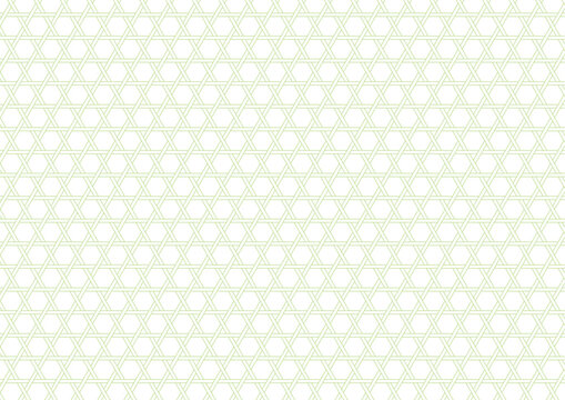日本の伝統紋様 籠目のシームレスパターン 緑