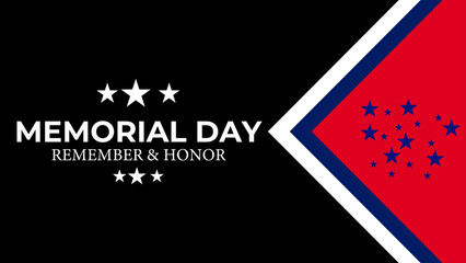 Memorial Day - Remember and Honor Poster. Usa memorial day celebration. American national holiday. banner, cover, poster, flyer, website, brochure. Vector illustration 