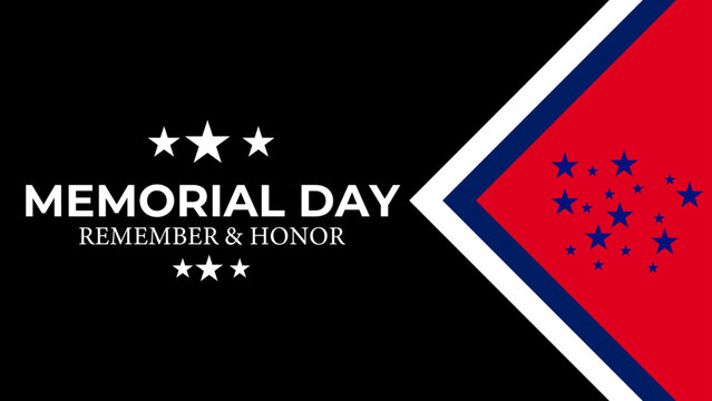Memorial Day - Remember and Honor Poster. Usa memorial day celebration. American national holiday. banner, cover, poster, flyer, website, brochure. Vector illustration 