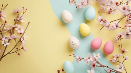 Obraz na płótnie Canvas Easter Minimalistic Background: Pastel Colors and Simplicity