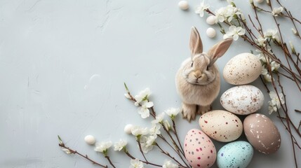Naklejka na ściany i meble Easter Minimalistic Background: Pastel Colors and Simplicity