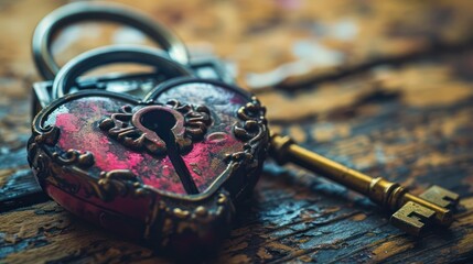 the beauty of romantic Day with an image of a heart-shaped lock and key, symbolizing the idea of unlocking love and shared memories