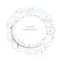 Obraz premium The business concept. Hand-drawn diagrams and graphs on the Board.Background. Doodle. Vector illustration modern design