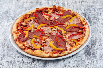 italian pizza on the white plate
