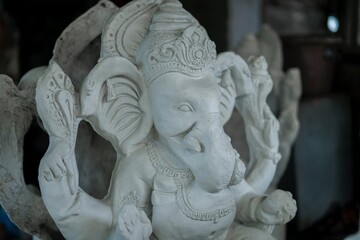 stone lion statue Ganesh God temple 