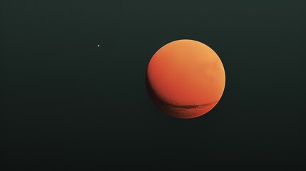 The Orange Planet With Copy Space