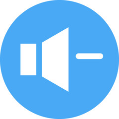 Volume Down Flat Circle Icon