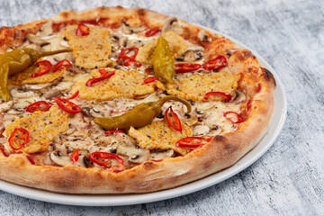 italian pizza on the white plate