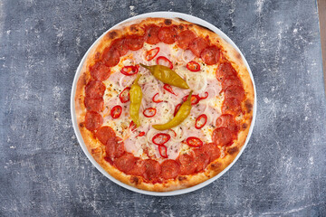 italian pizza on the white plate