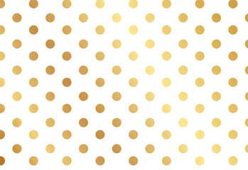 Pattern polka dot. Classic dotted seamless gold glitter pattern.  Seamless pattern with gold polka dots texture on white in vector. 