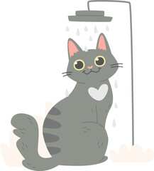 Cat Taking Shower