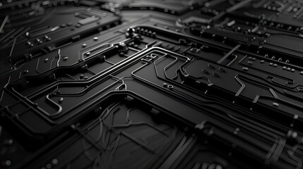 a dark of a technical system with lines connecting different flow states