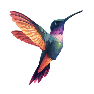 Vector illustration of paradise hummingbird bird.