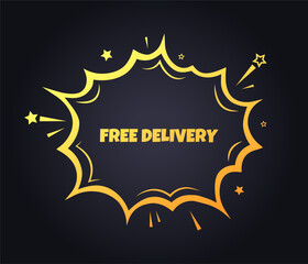 Free delivery banner icon. Free delivery sign. Flat style. Vector illustration