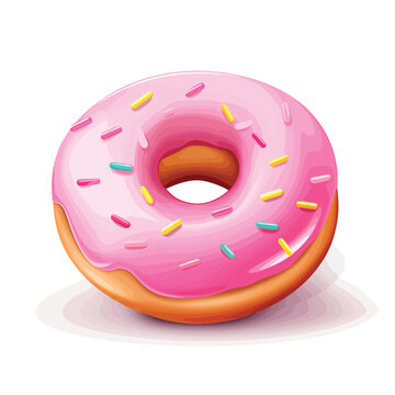 Sweet donut 3D realistic render icon. Cake donuts.