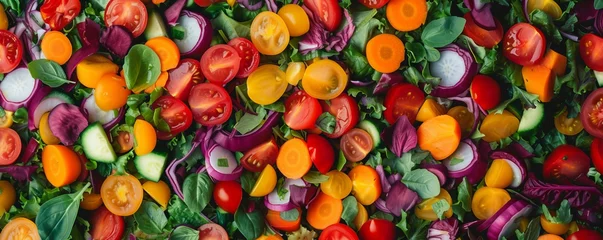 Ingelijste posters background vegetable salad closeup. © Yahor Shylau 