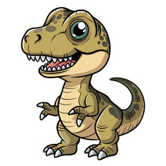 Cartoon Cute tyrannosaurus cartoon, white background