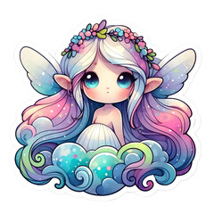 Watercolor Cute Ethereal Fairies Clipart