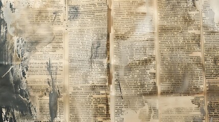 Newspaper paper grunge vintage old aged texture background 
