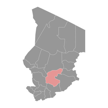Guera Region map, administrative division of Chad. Vector illustration.