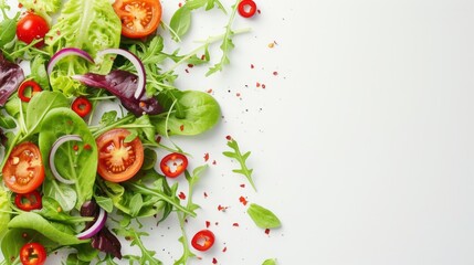 background vegetable salad closeup with space for text.