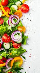 background vegetable salad closeup with space for text.