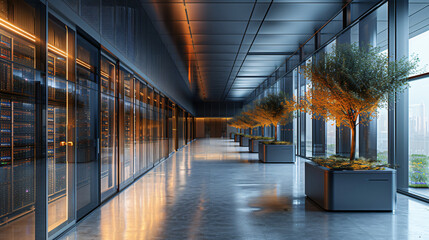 interior of a station or data center