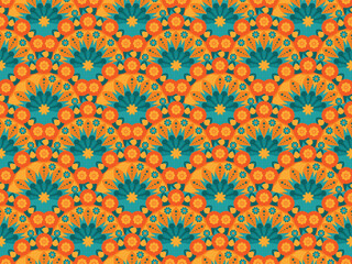 Sunkist Floral Fan Pattern Design