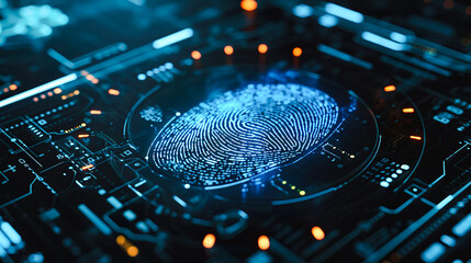指紋認証のデジタルイメージ