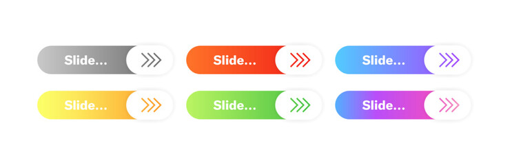 Slide buttons icon set. Sliders icons Flat style. Vector icons