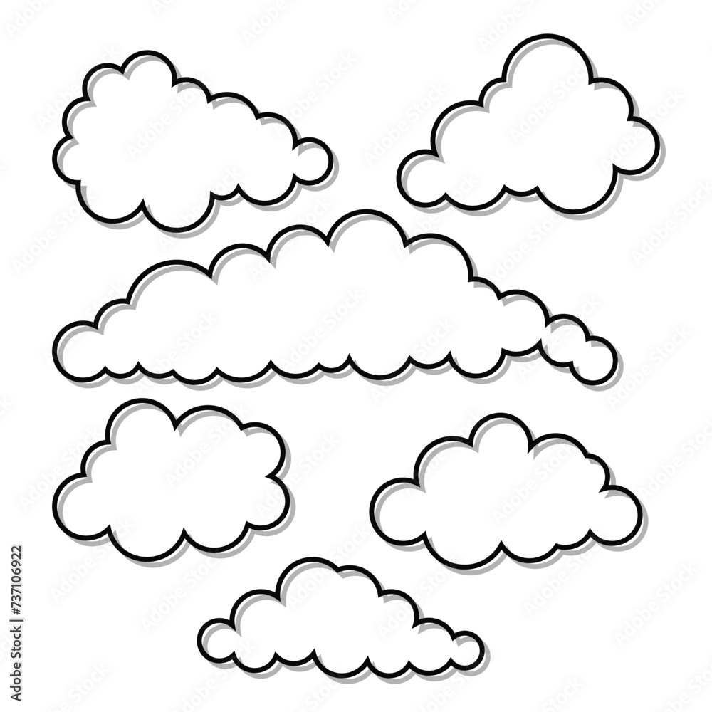 Poster Cloud line art icon. Element of data storage solution, cloud and meteorological concept. Vector illustration of lines isolated on white background