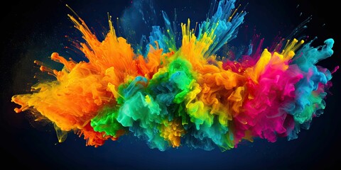 Colorful rainbow holi paint color powder