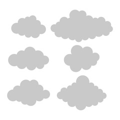 Simple illustration set of clouds set. Vector illustration of isolated on white background