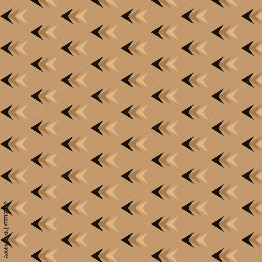 Poster abstract seamless repeatable arrow pattern on brown.