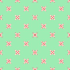 Pattern with flowers on a green background