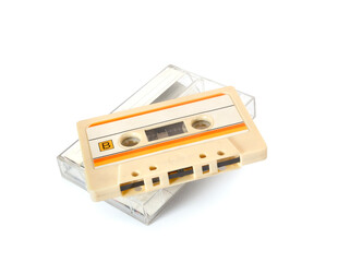 Obraz premium Cassette tape isolated on white background
