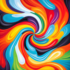Eye-catching Multicolor Spiral Funky Pattern: A Retro-Inspired Contemporary Art