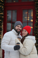 Fototapeta premium Lovely couple spending time together on city street
