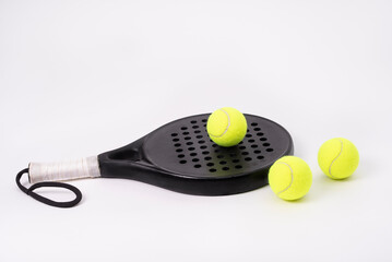 Isolated on white background paddle tennis objects