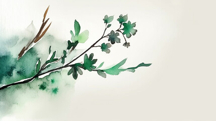 green petals or leaf and floral card for wedding , birthdays and greetings , with blank middle space for text or creativity 